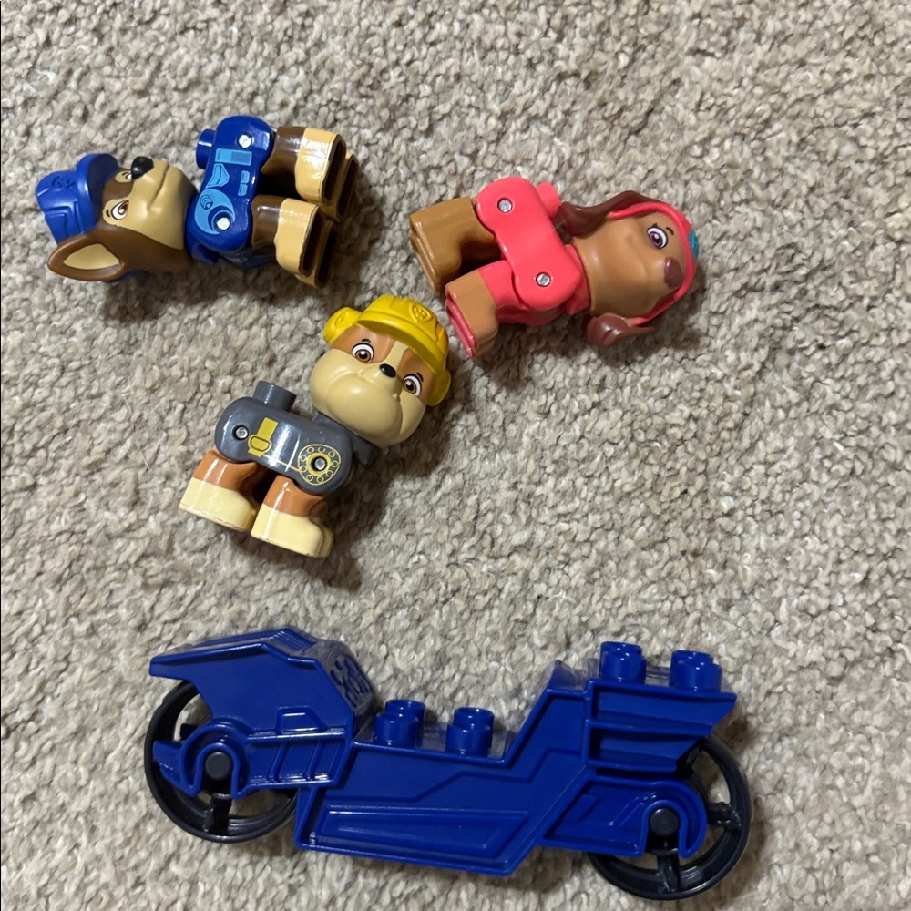 MUST be bundled. Mega Bloks Paw patrol liberty, rubble, chase Motorcycle.